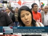 Perú: trabajadores marchan contra las políticas laborales del gobierno