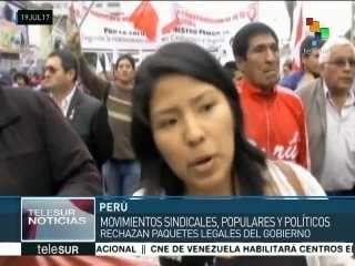 Perú: trabajadores marchan contra las políticas laborales del gobierno