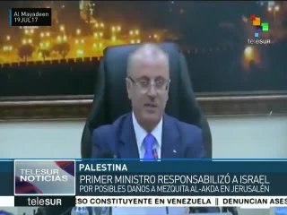 Palestina: premier responsabiliza a Israel de daños a mezquita Al-Akda