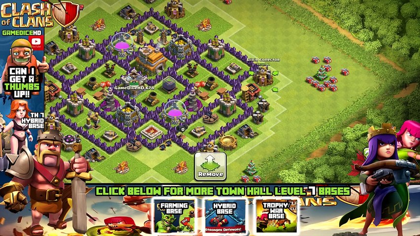 Clash Of Clans Th7 Farming Base Best Town Hall 7 Defense With New Dark Elixir Drill Dailymotion Video