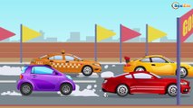 Araba Yarış Pistinde Yarışıyor - Çizgi Film - Akıllı Arabalar - Türkçe İzle - Video çocuk için