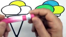 Ice Cream Coloring Pages | Drawing and Art Colours for Kids with Colored Markers