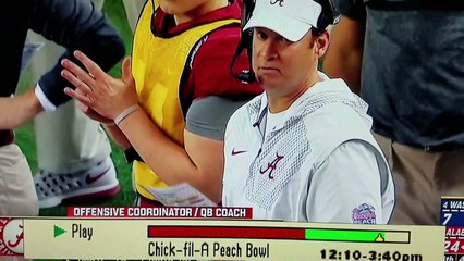Steve Sarkisian eats booger on national TV
