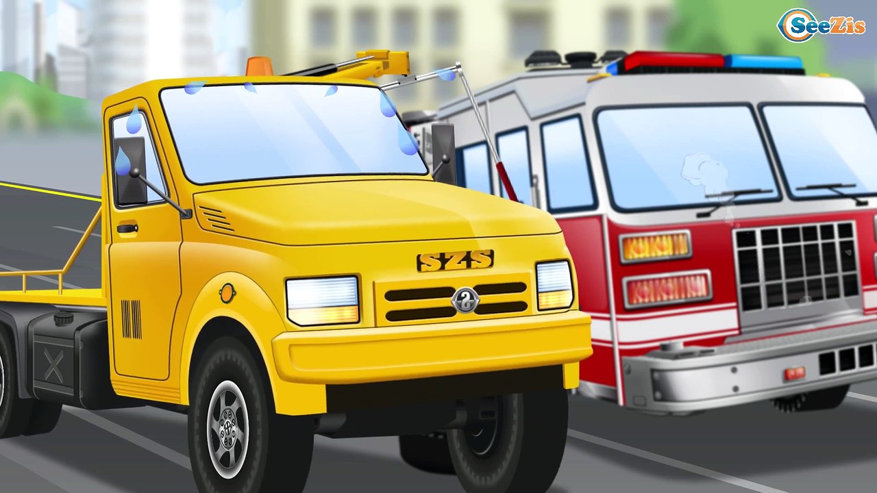 Le Camion de pompier pour bébés - ROUGE POMPIER - Dessin animé éducatif. Gros véhicules pour petits