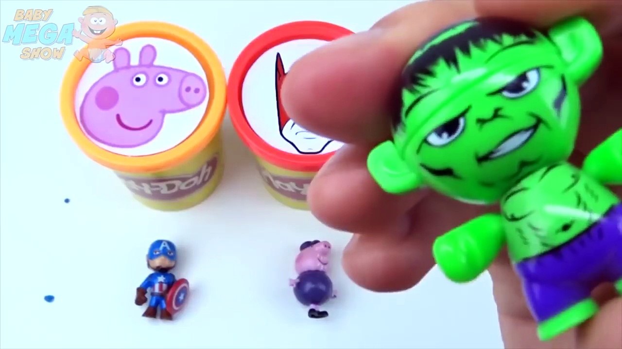 Сups Stacking Toys Play Doh Clay Peppa Pig Hulk Batman Capitan America Marvel Avengers Sup