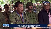 Pangulong Duterte, naging emosyonal sa pagbisita sa Marawi City