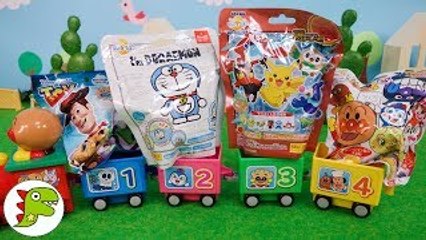 アンパンマン アニメおもちゃ SLマンに乗ってバスボムがやってきたよ❤色遊び 列車 乗り物 トイキッズ アニメ anpanman toy kids