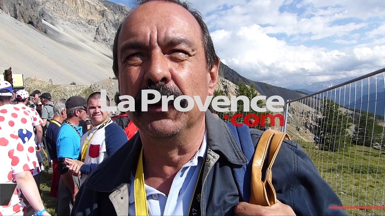 Tour de France : Philippe Martinez (CGT) au sommet du col de l'Izoard