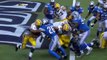 Lions safety Safety Louis Delmas tackles RB Ryan Grant in the end zone for a Lion