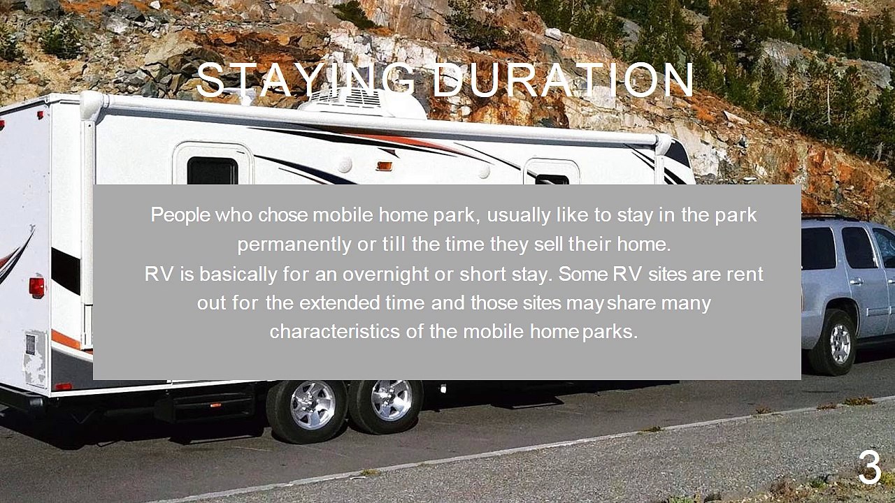DIFFERENCES BETWEEN A MOBILE HOME PARK & RV PARK.