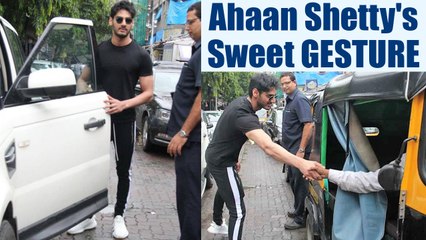 Sunil Shetty son Ahaan Shetty SWEET GESTURE towards AUTOWALA | FilmiBeat