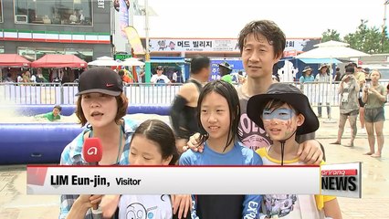 Getting muddy at the 2017 Boryeong Mud Festival