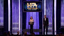 Warren Beatty Presents New Hollywood Award to Lily Collins Hollywood Film Awards 2016