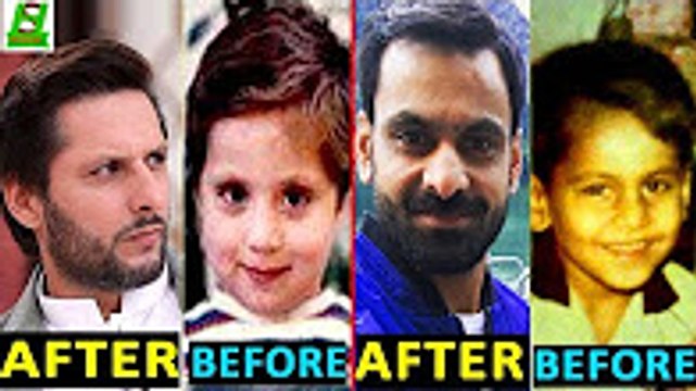 9 Pakistani Cricketers Childhood Pictures __ Famous Pakistani Cricketers Before and After
