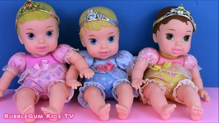 Disney Princess Babies Dolls! Baby Ariel, Cinderella and Belle! TOYS FOR BABY AND TODDLERS