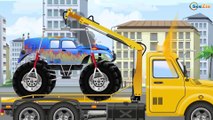 Tow Truck Accident on The Road - Monster Trucks For Children