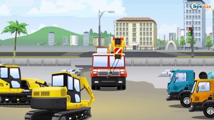 Auto Transport Truck And Cars Cartoon - Animation For Kids