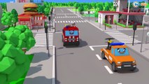 The Tow Truck and The Police Car - Service Vehicles Cartoons for children 3D - Cars & Trucks Stories