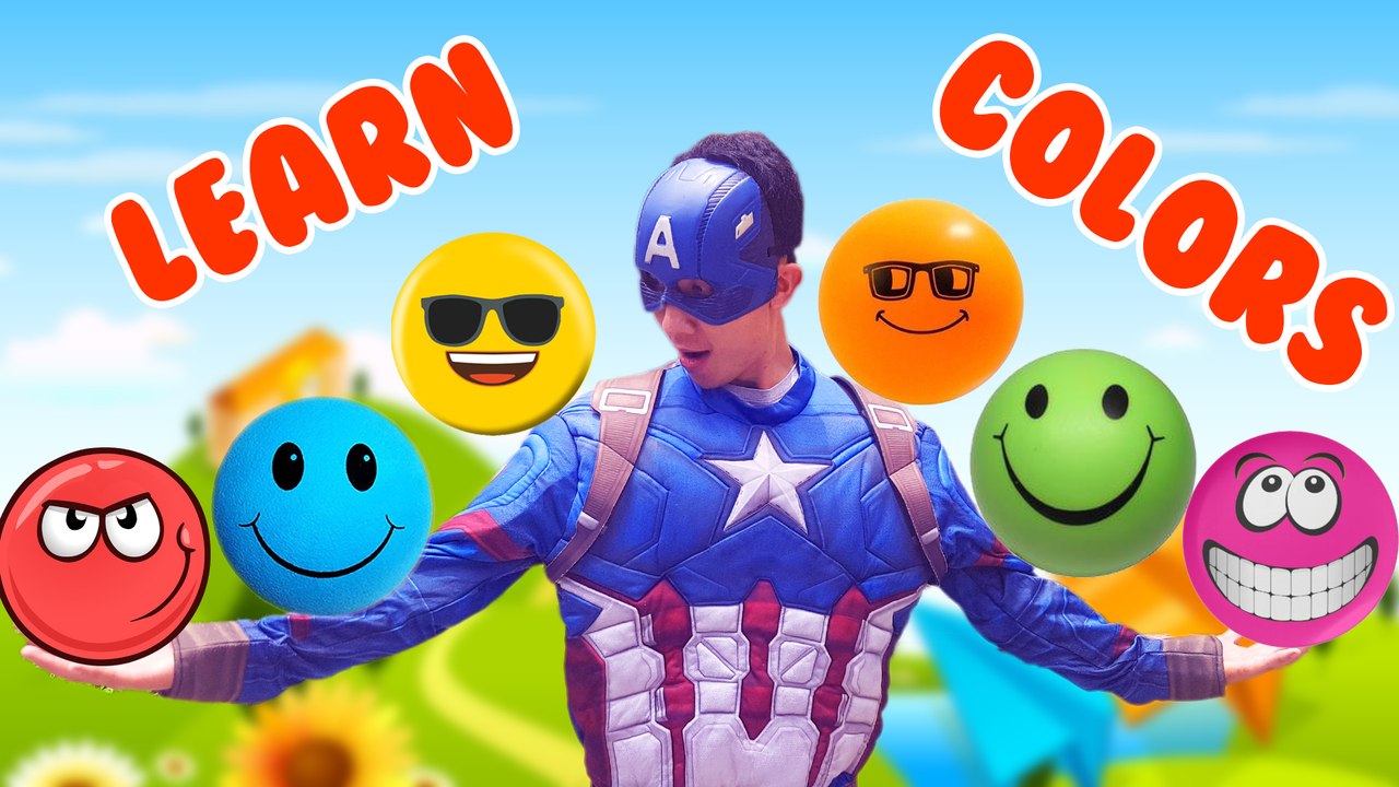 LEARN COLORS with Captain America and Balls Color w/ Spiderman vs Joker | Funny Superhero IRL Video