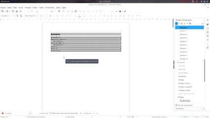 Personalização de sumários no Libreoffice Writer