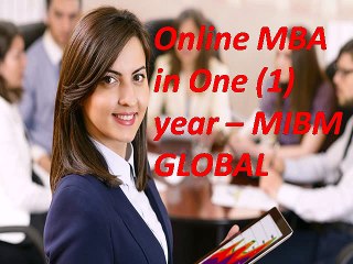Online MBA in One (1) year – MIBM GLOBAL