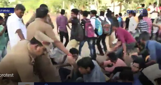 Students Protest Against ONGC in Coimbatore-Oneindia Tamil
