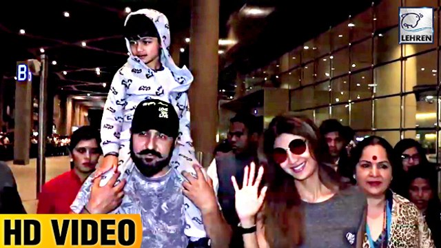 Shilpa Shettys Husband Raj Kundra Cutely Carries Son Viaan On His Shoulders