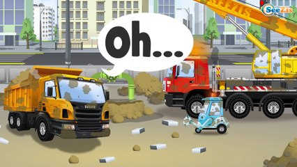 New Car Full Episode w The Blue Cement Mixer Truck & Bip Bip Cars for kids