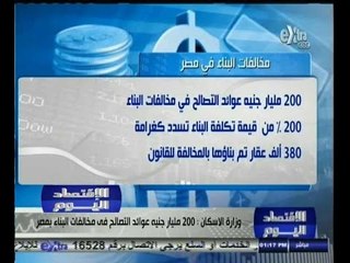#الاقتصاد_اليوم | ‫وزارة الأسكان تتوقع تحصيل 200 مليار جنيه قيمة مخالفات البناء في مصر ‬