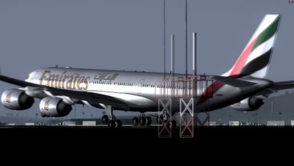 Emirate Airbus A340-500 Landing in Incheon