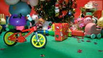 Dans le clin doeil avec 6 Nouvel An Peppa jouets cadeaux ouverts amis Pig école PEPP