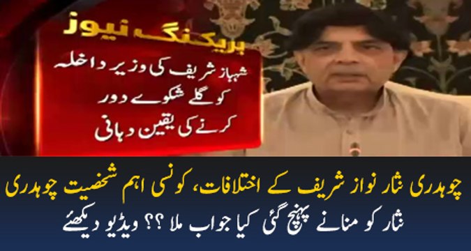Chaudhry Nisar Nawaz Sharif Kay Ikhtalafat, Ehm Shakhsiat Chaudhry Nisar Kay Paas Paunch Gai