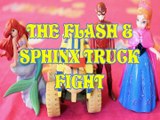 THE FLASH & SPHINX TRUCK FIGHT ARIEL LITTLE MERMAID PRINCESS ANNA DISNEY BLAZE MONSTER MACHINES  Toys BABY Videos , DC C