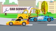 Yellow & Red Racing Cars w Police Car - The Big Race in the City of Cars  1 HOUR Kids Video Cartoon