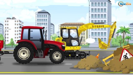 Tractor & JCB Bulldozer Fun Trucks For Children Kids Car | New Children Video