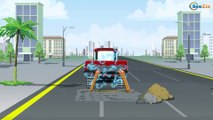 Un Camion Monstruo y Coche de carreras para niños - Dibujos Animados 2017