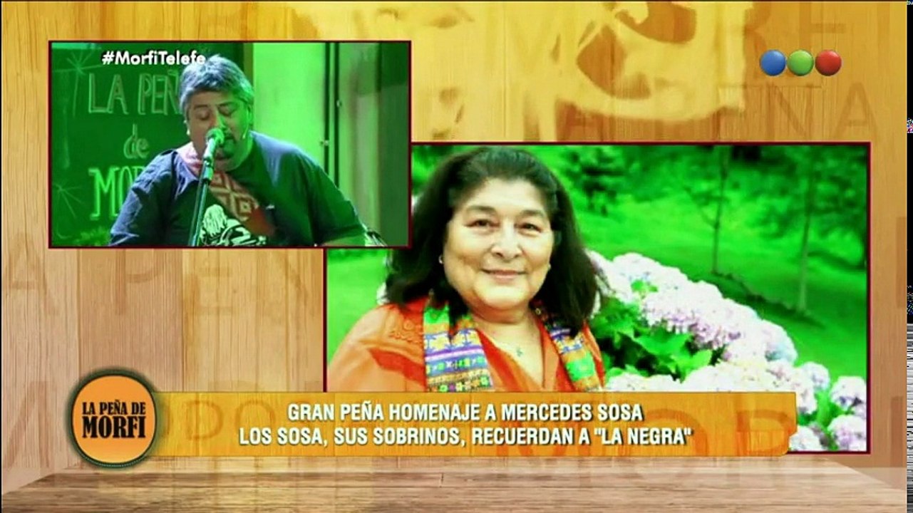 LOS SOSA EN "LA PEÑA DE MORFI". CLAUDIO, ADRIAN Y COQUI SOSA, HOMENAJE A MERCEDES SOSA