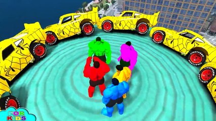 SPIDERMAN COLORS & MONSTER TRUCKS COLORS - Nursery Rhymes Songs for Children