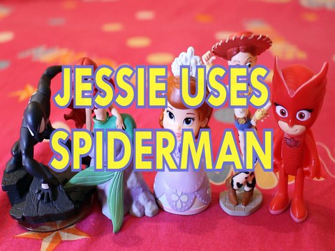 JESSIE USES SPIDERMAN SPIDERMAN PRINCESS ARIEL SOFIA OWLETTE ,PJ MASKS Toys BABY Videos, TOY STORY 3, MARVEL, LITTLE ME