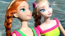 Anna and Elsa Beach Trip Swimming Pool Beach Lagoon Part 2 Sand Castles Play Toddlers Toys