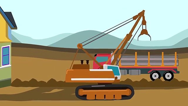 Historieta sobre construcción construir edificio de dibujos animados sobre los coches de la serie 2