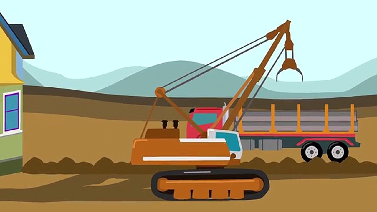 Historieta sobre construcción construir edificio de dibujos animados sobre los coches de la serie 2
