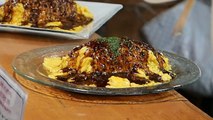 Amazing Japanese Street Food - Omelet Rice Kichi Kichi Omurice Kyoto Japan