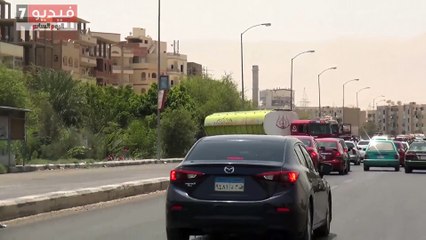 انتهاء أزمة تكدس السيارات بطريق الأدبية الحيوى بالسويس