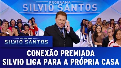 Silvio Santos liga para sua própria casa durante o programa