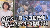 日本ハム 白村明弘＆上原健太 プロ初先発！週末の西武戦 2017.7.24 日本ハムファイターズ情報 プロ野球