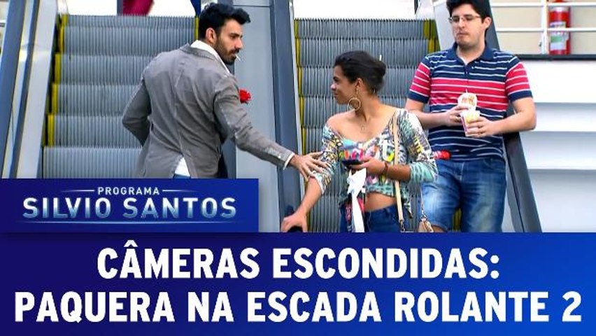 Camera escondida escada deals rolante que gruda