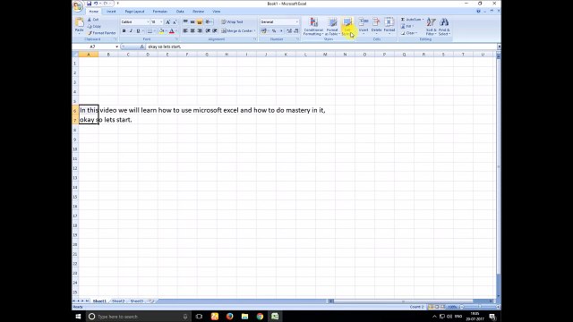 Excel part-1 How to start working on excel-starting from the very basic things in easy steps##