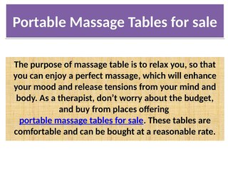 Best Portable Massage Table