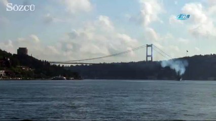 Yunuslar İstanbul Boğazı’na renkli görüntüler oluşturdu